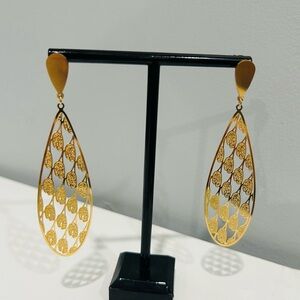 18k Gold Plated Stainless Steel Dangle Earrings